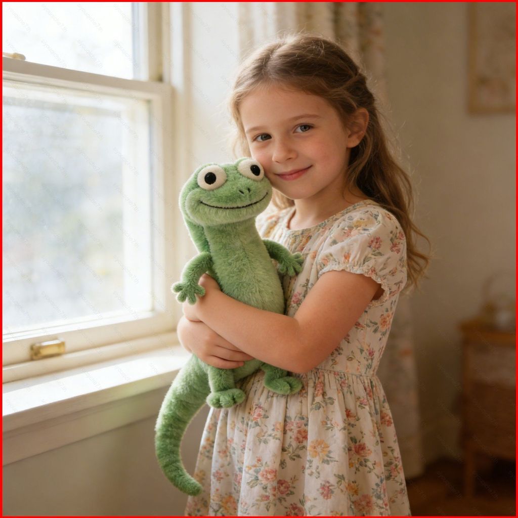 SY Lizard Tom Plushie Green Lizard Mô phỏng Búp bê đồng hành bằng vải Cotton sang trọng