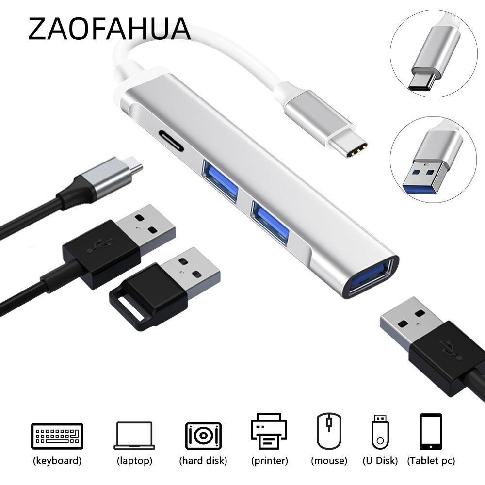 ZAOFAHUA USB C HUB Laptop PC Bộ Chuyển Đổi OTG 4 Cổng Dock Station Cho Dell
