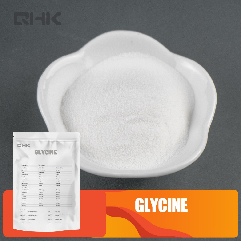 Glycine Aminoacetic Acid CAS56-40-6 99% Độ Tinh Khiết Cao Cấp Thực Phẩm Nguyên Liệu 1000g Qinghekang