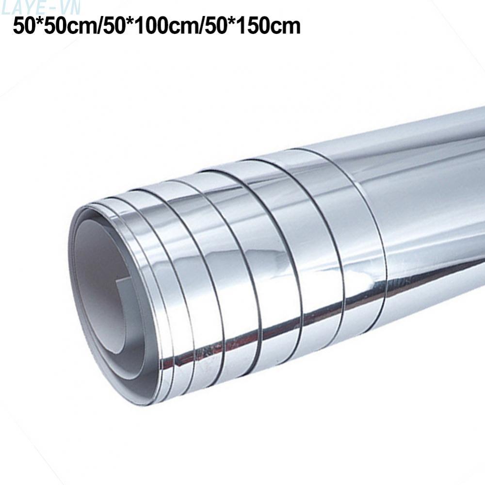 Wall Sticker Waterproof Mirror Film Reflective Roll Smooth 1 Pcs Bathroom