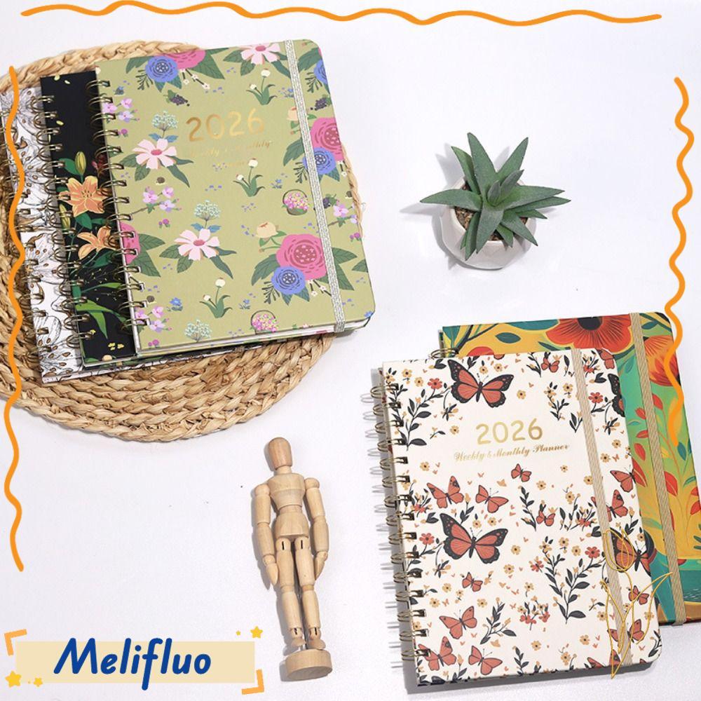 Lịch MELIFLUO 2026, Chương trình nghị sự A5 2026 Planner, Tab hàng tháng Hàng tuần và Hàng tháng Jan