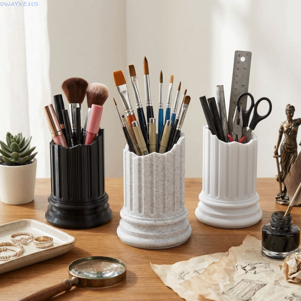 DWAYNE1US Hộp đựng bút trụ cột La Mã, Hộp lưu trữ cột La Mã Lưu trữ cọ trang điểm, Trụ cột đa chức n