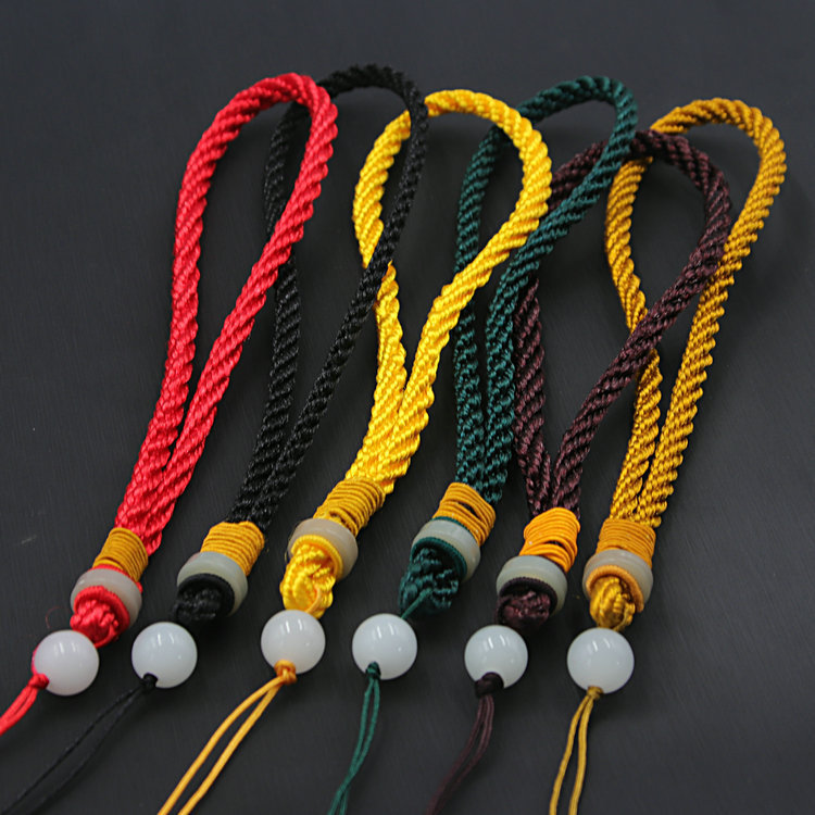 Hand-held pendant cord, woven craft pendant cord, jade and gemstone hand cord, car key lanyard, craf