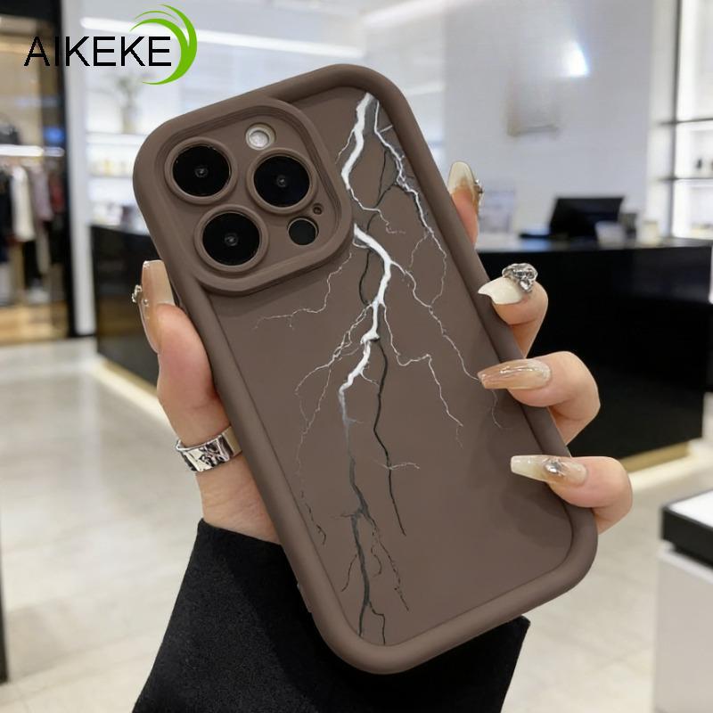 Ốp Điện Thoại Màu Trơn Họa Tiết Lightning Thoáng Mát Cho Samsung Galaxy S20 Ultra FE Lite F55 C55 F5