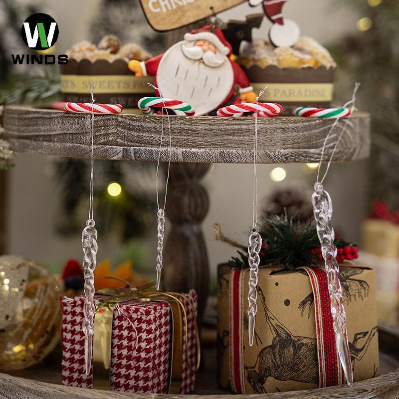 ODS 5 / 12 Chiếc Cây Giáng Sinh Mô Phỏng Icicle Ice Strip Mặt Dây Chuyền Acrylic Icicle Trang Trí Lễ