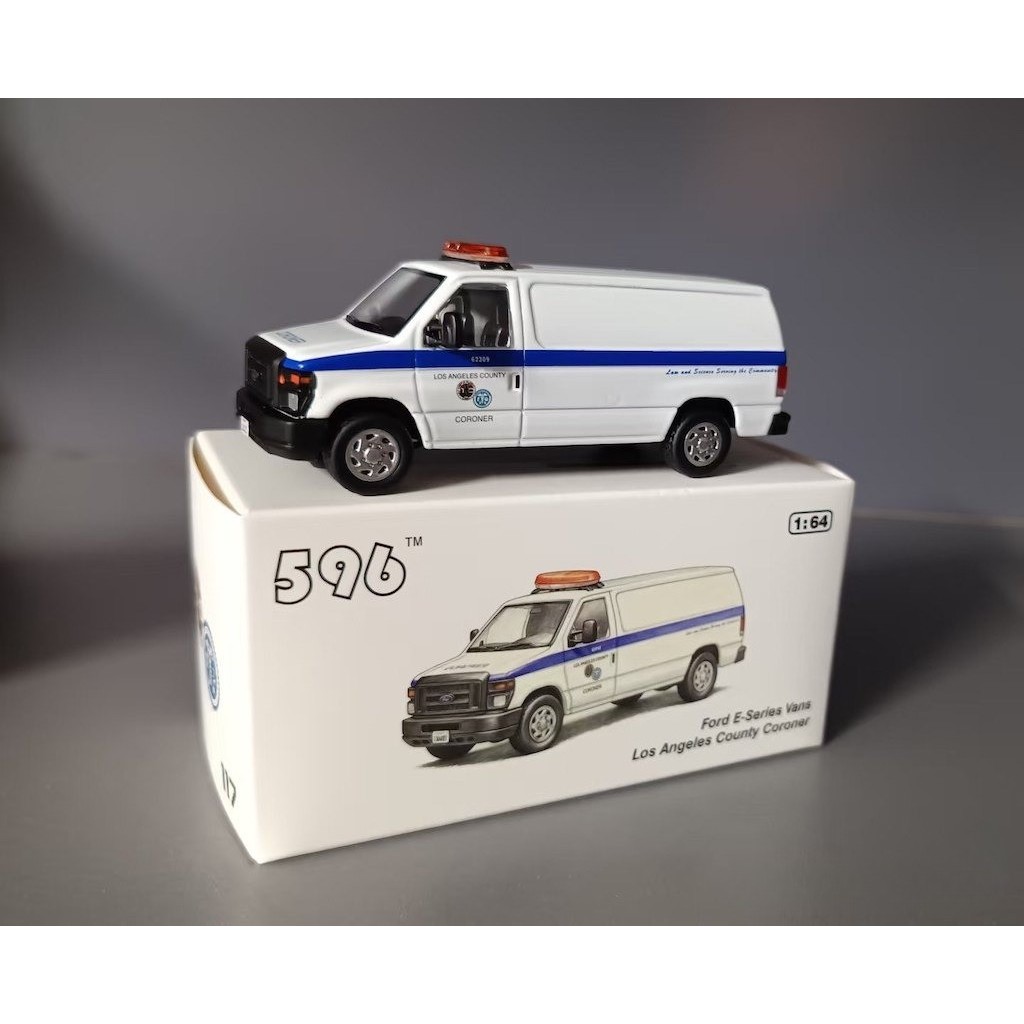 Mybeautyhouse 1: 64 596 Trắng LA Coroner E350 Super Duty Wagon Van Model Diecast Collect Display Met