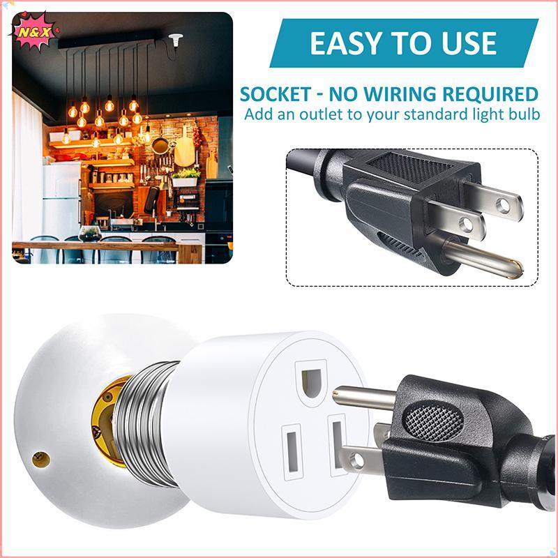 N & X 2 Cái E26 / E27 / B22 3Prong Light Soet Outlet Adapter Cắm Light Soet To Plug Adapter Bulb Bas
