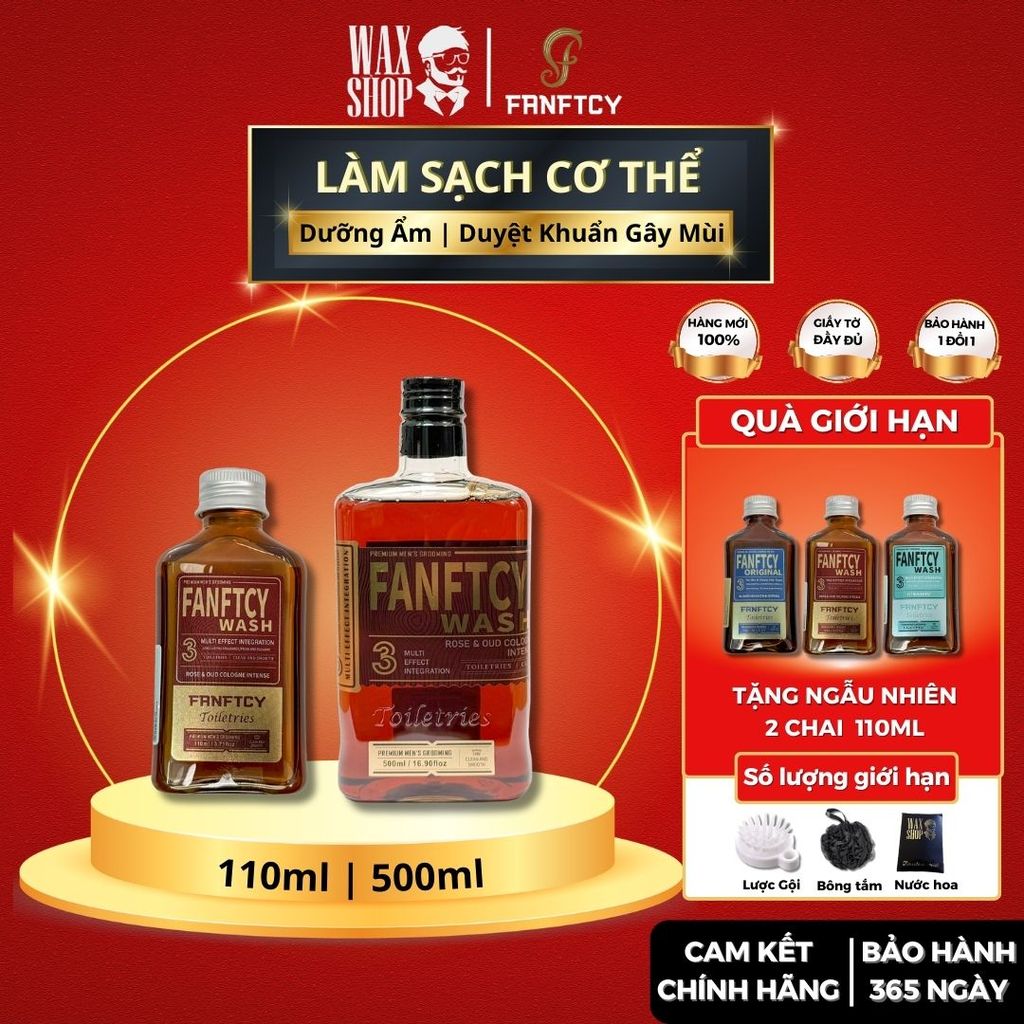 [MUA 1 TẶNG 2] Sữa tắm nam FANFTCY Wash Rose & Oud Cologne Intense 110ml | 500ml