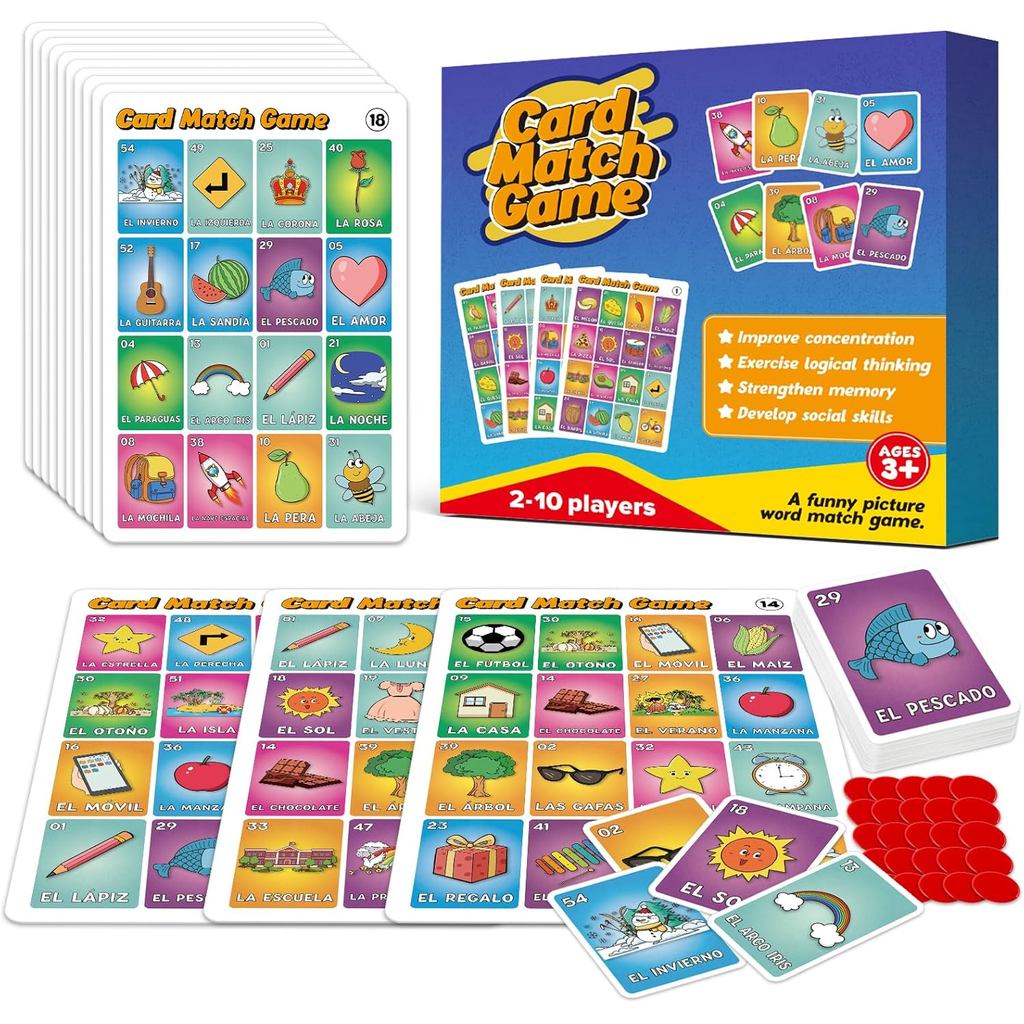 Loteria Mexican Bingo, Juegos de mesa, Trò chơi Bingo từ nhìn thấy cho mẫu giáo, Tuyệt vời để học ti