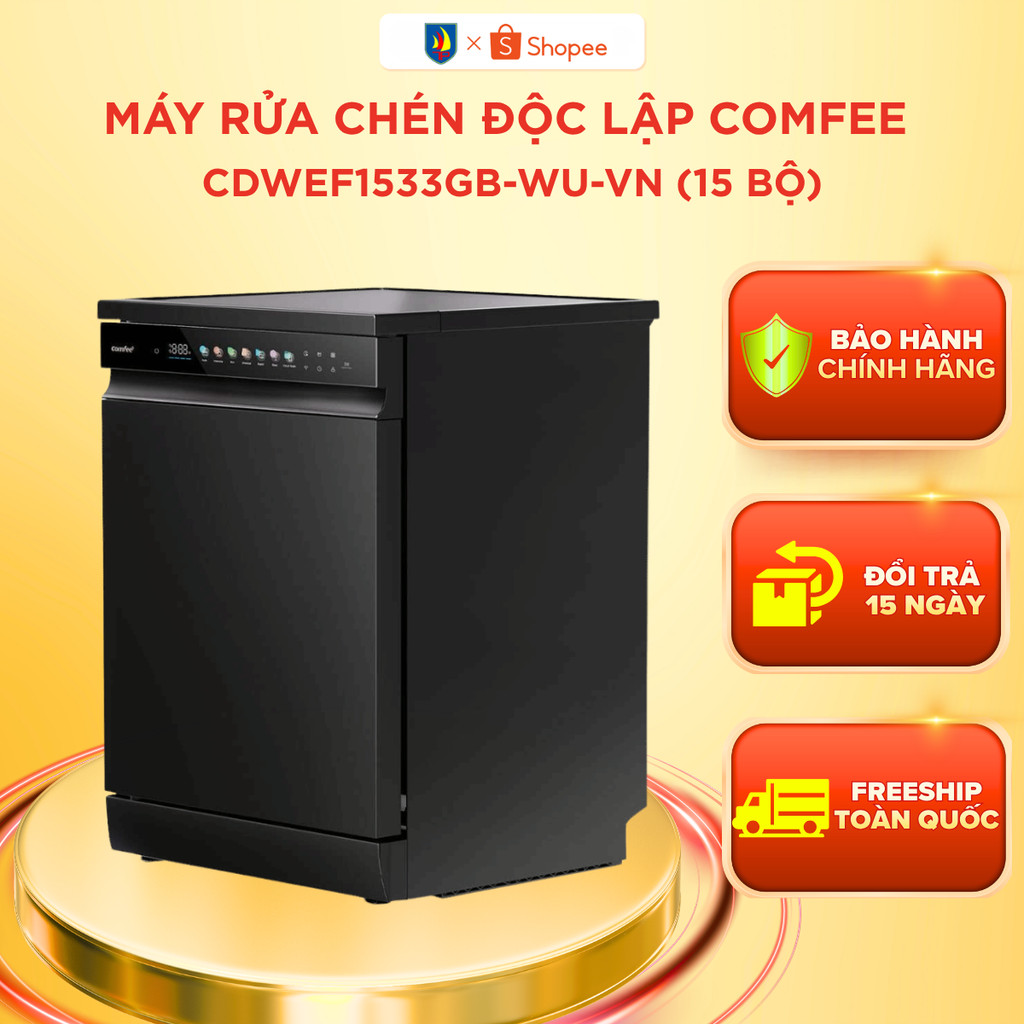 Máy rửa chén độc lập Comfee CDWEF1533GB-WU-VN (15 bộ) - Bảo hành 24 tháng
