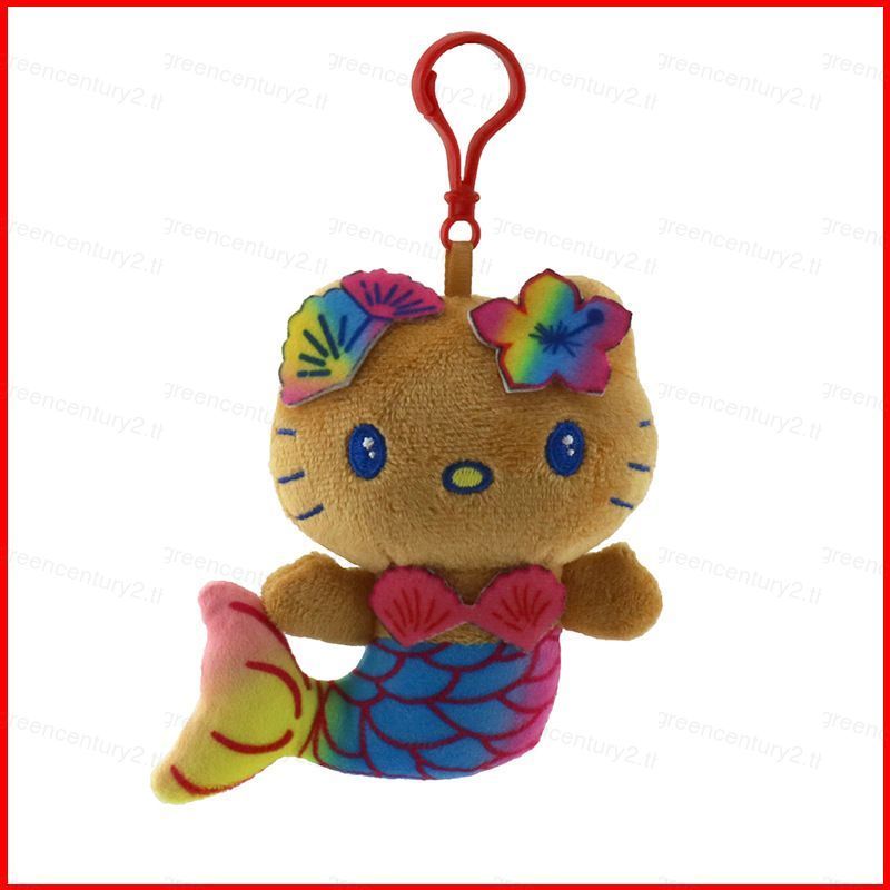 GC Sanrio Hello Kitty Plushie Hawaii Beach Shell Nàng tiên cá sang trọng Móc khóa Túi quyến rũ