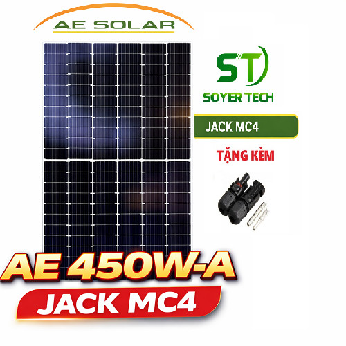 Tấm Pin Năng Lượng Mặt Trời 450W Chính hãng AE -Loại A -Tấm Năng Lượng Mặt Trời hiệu suất cao chống 
