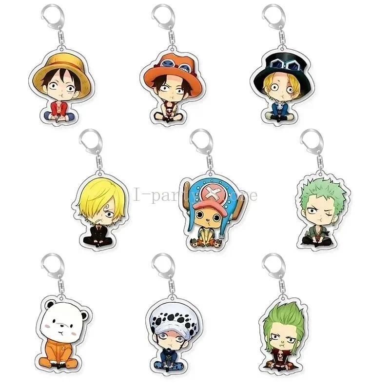 One Piece  Acrylic Keychain Cartoon Character Ornament Key Bag Pendant Clothing Accessories