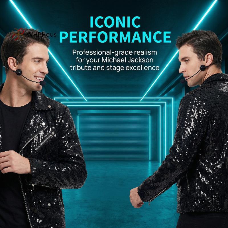 < WHPHous-t > Đạo cụ tai nghe micro giả vui nhộn cho trang phục Rostar Cung cấp phụ kiện nhẹ cho các