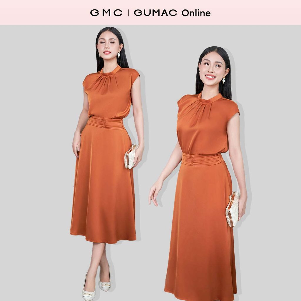 Set lẻ Áo sơ mi nữ kiểu tay liền thời trang GUMAC AE04010 - Chân váy nữ nhún eo thời trang GUMAC VE0