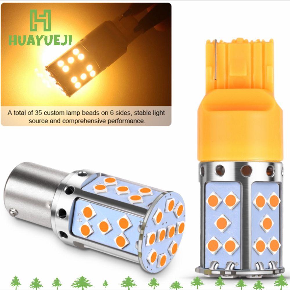 Bóng đèn báo rẽ HUAYUEJI 35SMD 1156 BAU15S PY21W T20 7440 Canbus Free