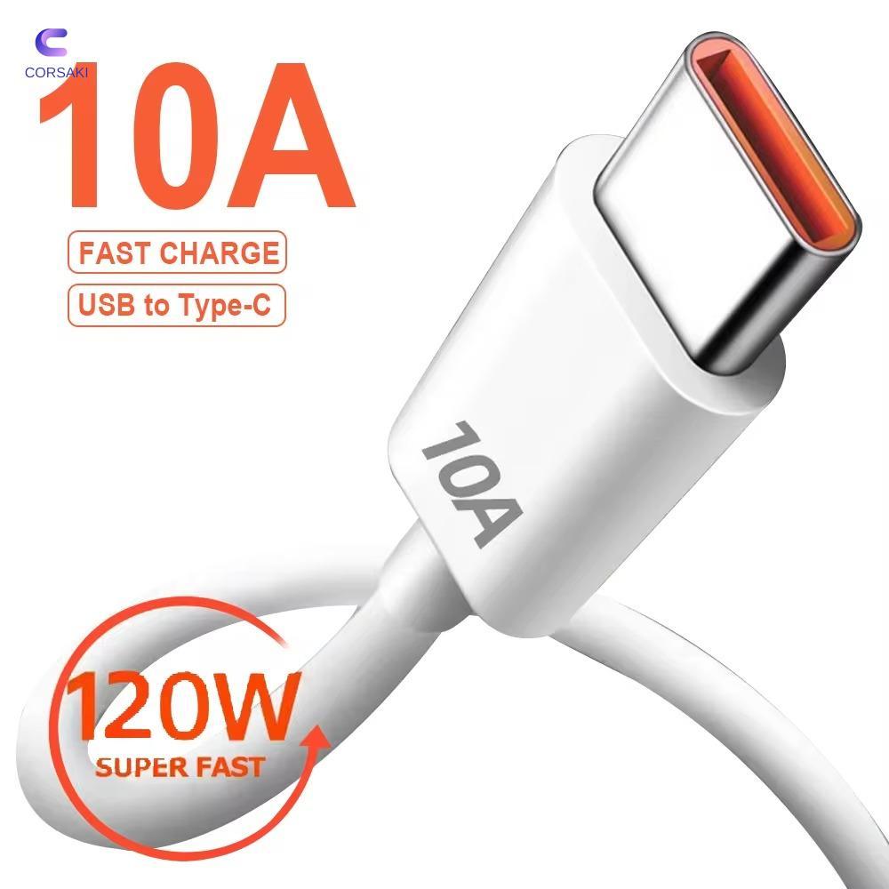 Dây sạc nhanh CORSAKI, Cáp USB Type C 10A, Điện thoại di động Cáp sạc USB 120W 10A Dây cáp dữ liệu c