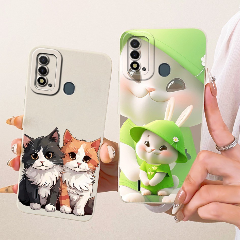 Ốp Lưng Dễ Thương Cho ITEL P37 P651L / P37 Pro Hoạt Hình Thỏ Mèo Silicon Mềm Bảo Vệ Camera Cho Itel 