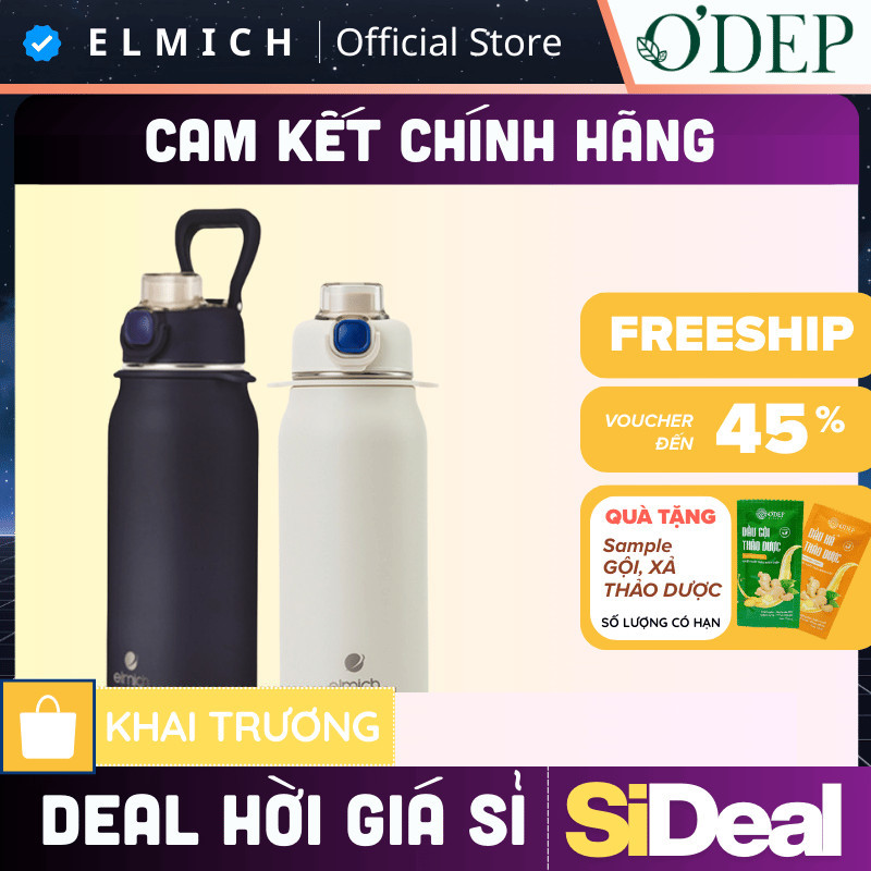 Bình giữ nhiệt inox 316 Elmich EL8331 dung tích 1L , Hàng chính hãng - SIDEAL SIA