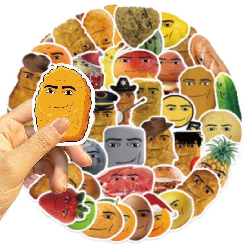GOAY 58 Chiếc Gà Nugget Meme DIY Dán Thêu Sò Điện Thoại Hành Lý Ván Trượt Chống Thấm Nước Đề Can Dễ 