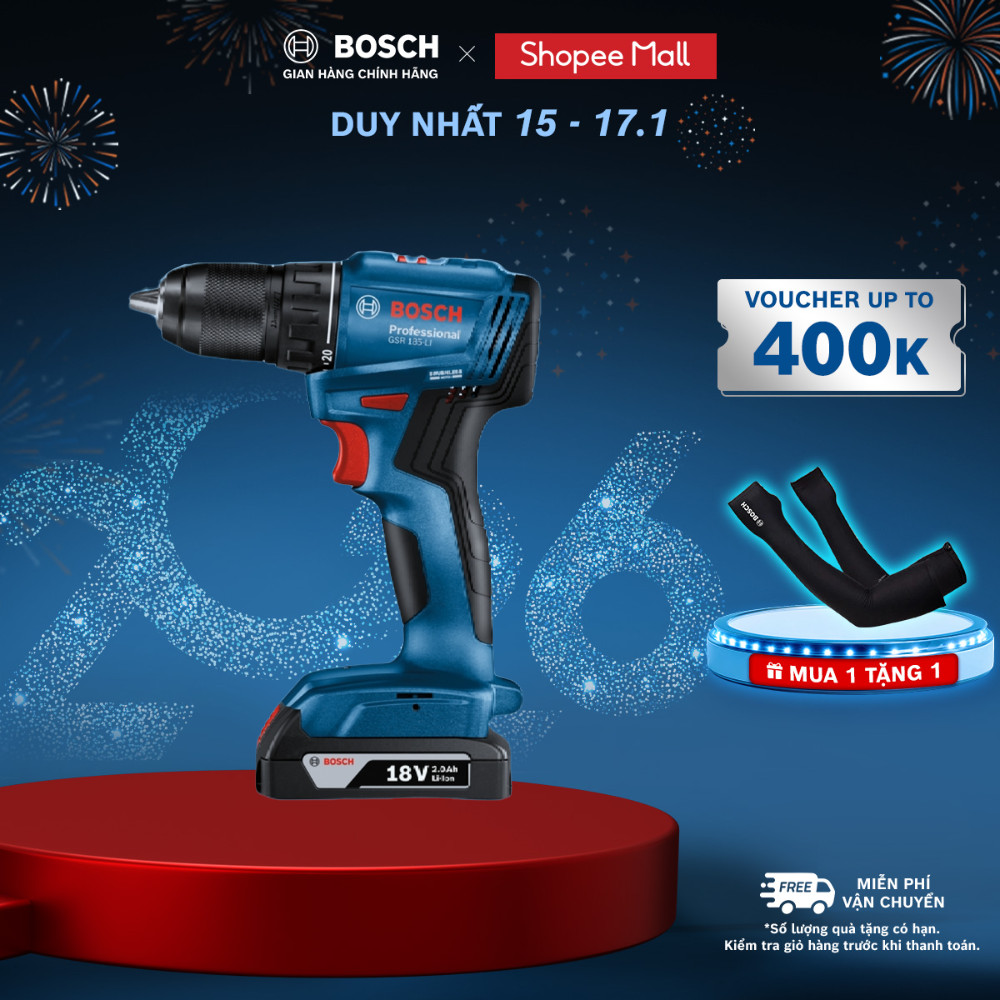 Máy khoan vặn vít dùng pin Bosch GSR 185-LI