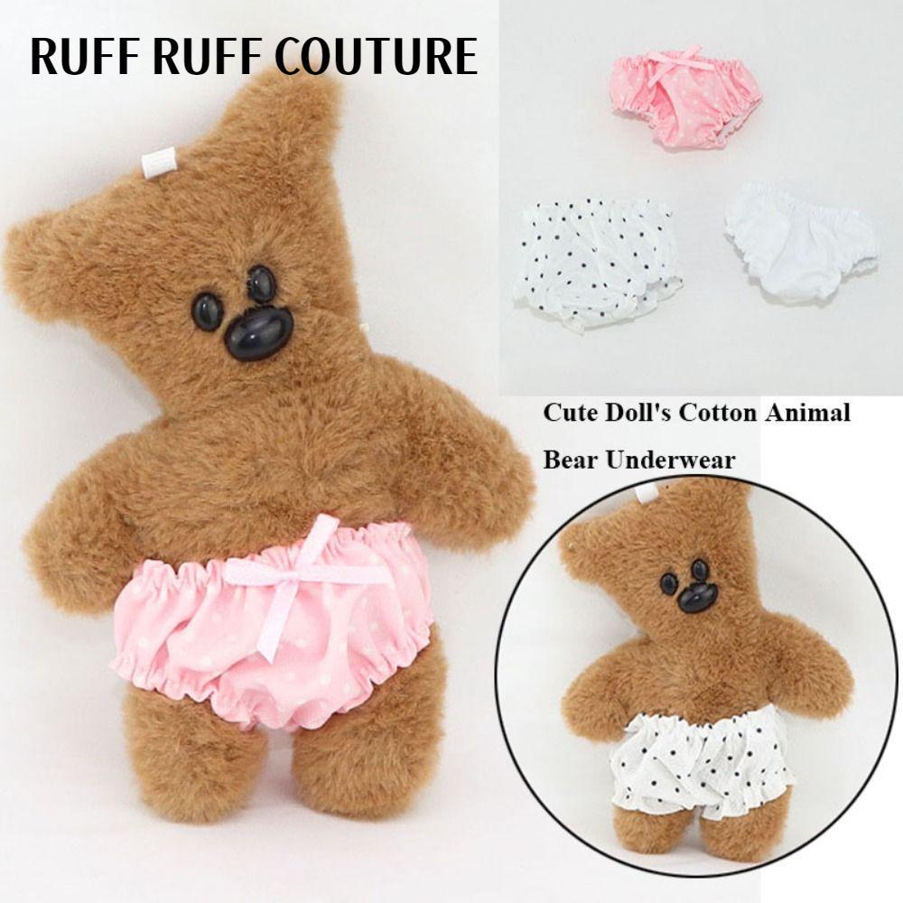 RUFF RUFF COOUTURE Đồ lót búp bê 30cm, Đồ lót Cotton dễ thương DIY, 3 kiểu đàn hồi Quần áo búp bê Ph
