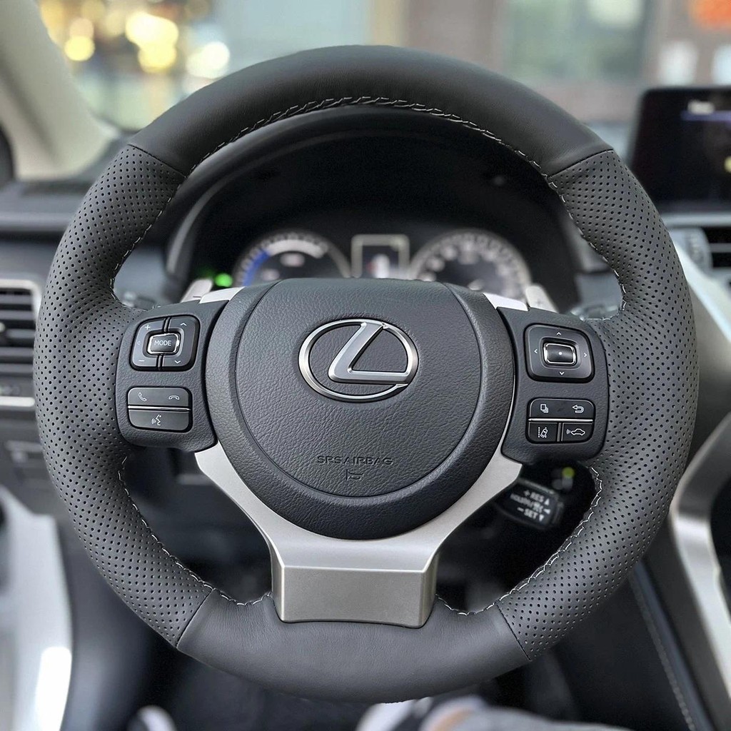 Bọc Vô Lăng Ô Tô Chống Trơn Trượt Tay Cho Xe Lexus NX300 NX300H IS350 2015-2021 DIY Microfiber Da Nộ