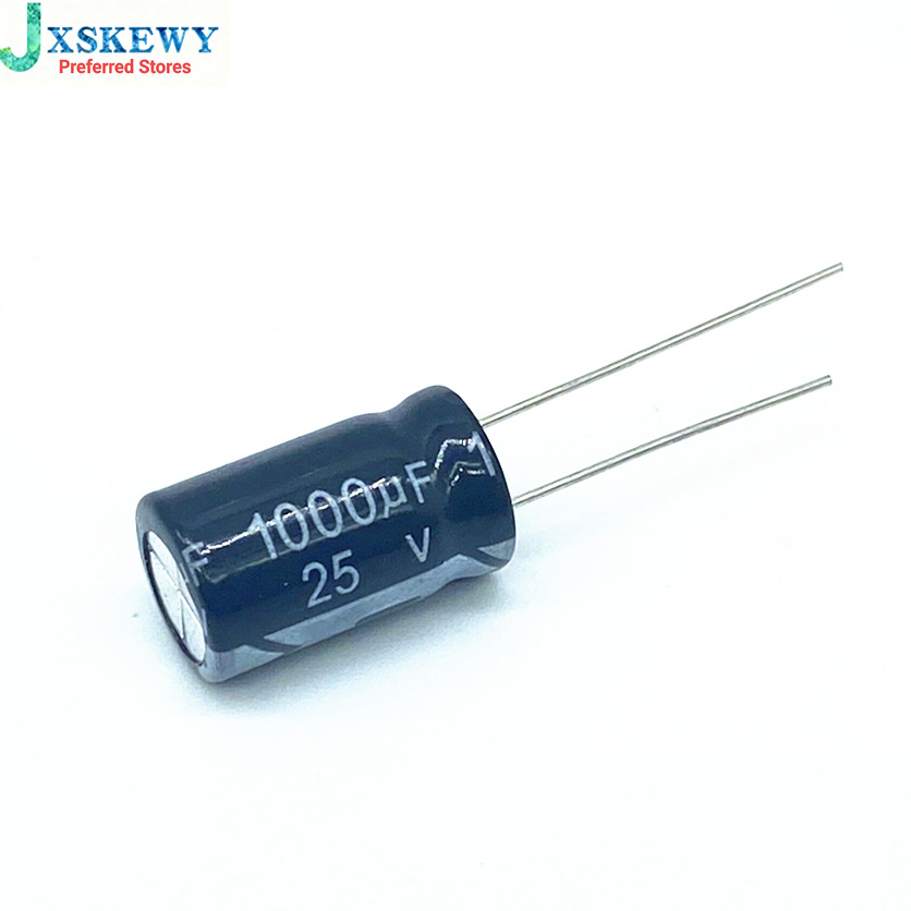 10 Chiếc Higt Chất Lượng 25V1000UF 10 * 17mm 1000UF 25V 10 * 17 Tụ Điện Phân