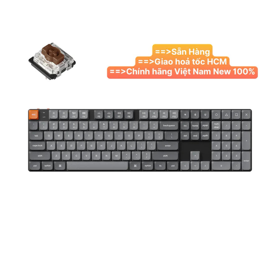 Bàn phím không dây Keychron K5 Max Gateron RGB Backlight Low profile  - Hãng Chính Hãng