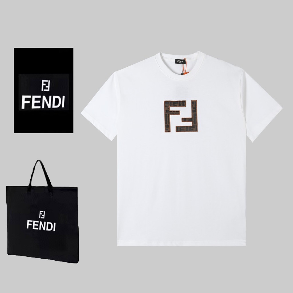 Fendi 2026 - Áo Thun Nữ Tay Ngắn Phong Cách Hiện Đại, Unisex, Slim-Fit, Dành Cho Cặp Đôi