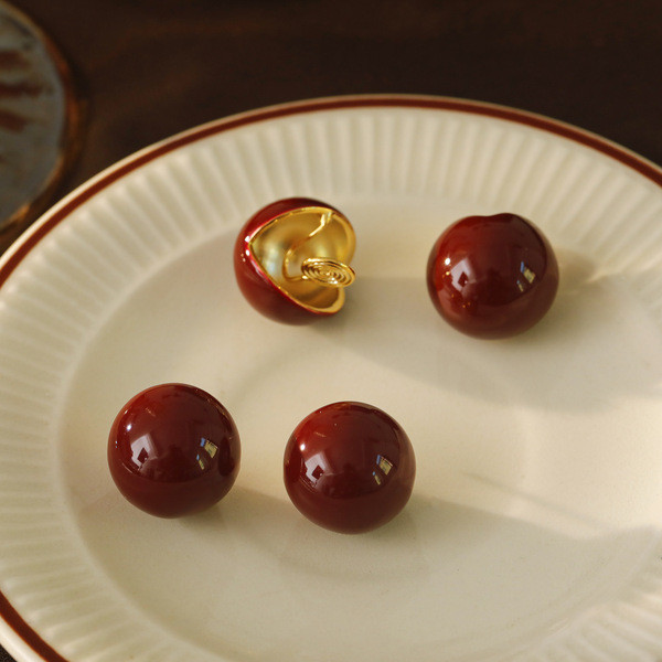 women's earrings men's earrings Rượu vang đỏ Burgundy và bông tai bạc 925 cao cấp - Perfect for New 