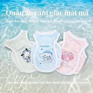 Áo Cho Thú Cưng Lụa Băng Mùa Hè Thoáng Khí Mát Mẻ  In Hình Hoạt Hình Siêu Dễ Thương Cho Chó Và Mèo Nhỏ