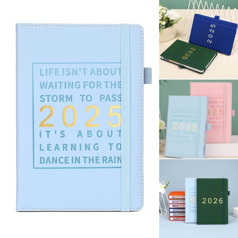 Alilin 2025 Leather Planner 2025 Journal Notebook Planner Nhật ký học thuật Nhật ký hàng tuần Công c