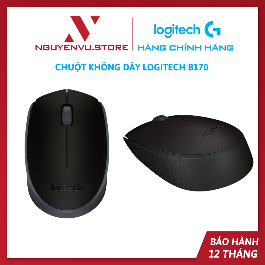 [KHO HN - HCM] Chuột không dây Logitech B170 - USB Phù hợp PC/Laptop - Hàng Chính Hãng