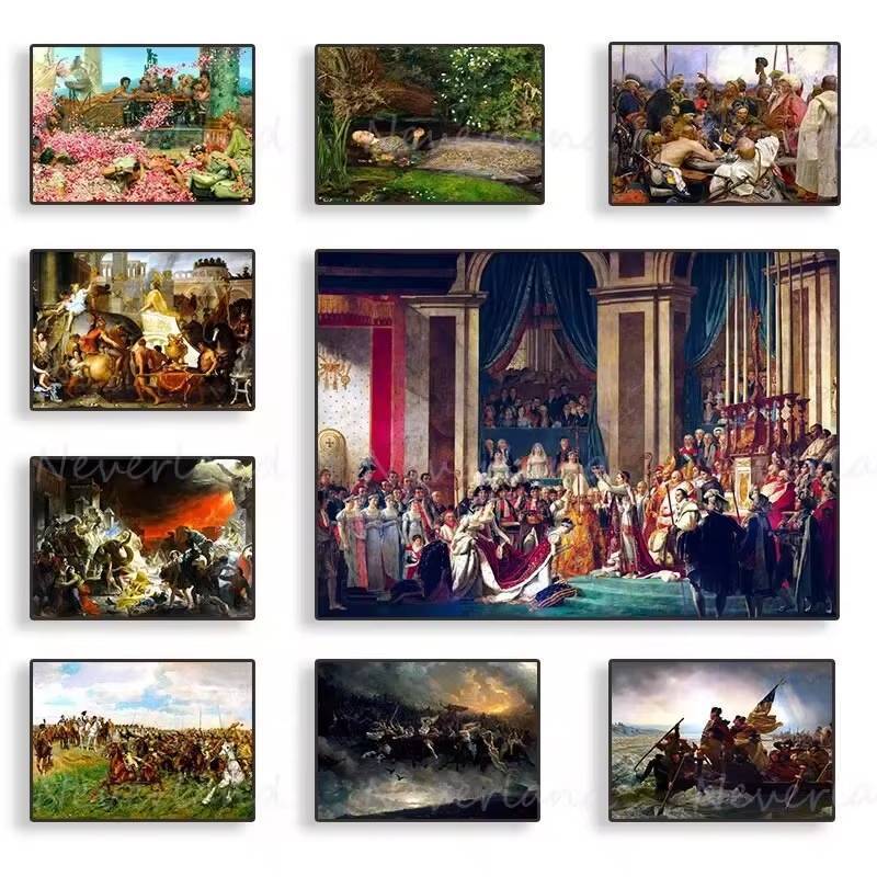 Cổ Điển Napoleon Bonaparte Coronation Ophelia Vintage Poster Canvas Tranh Nghệ Thuật Phòng Khách Tra