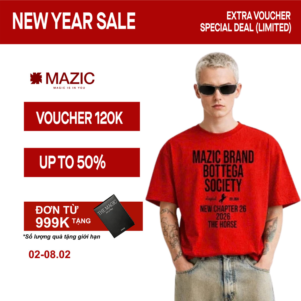 AT11 - "MAZIC" ÁO THUN NEW CHAPTER 26 BURGUNDY FORM BOXY