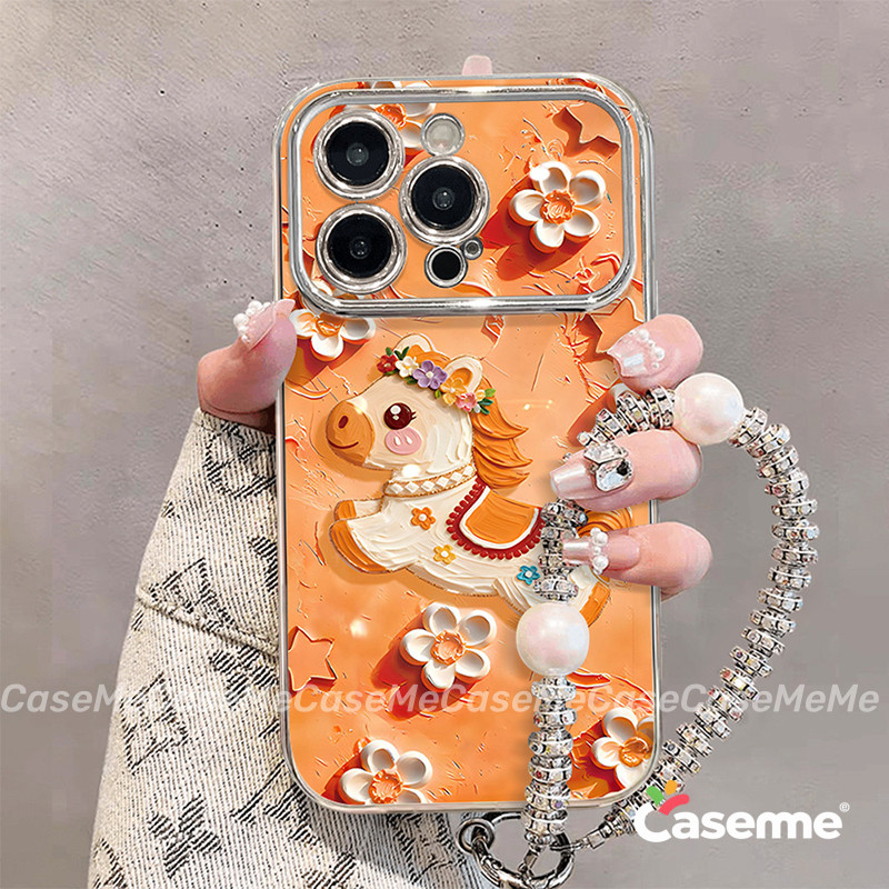 Ốp lưng Cho iPhone 14 15 13 12 11 17 16 Pro Max X XS Max 14 16 15 13 Plus XR Air Hoa màu sắc Ngựa Chiếc dây chuyền