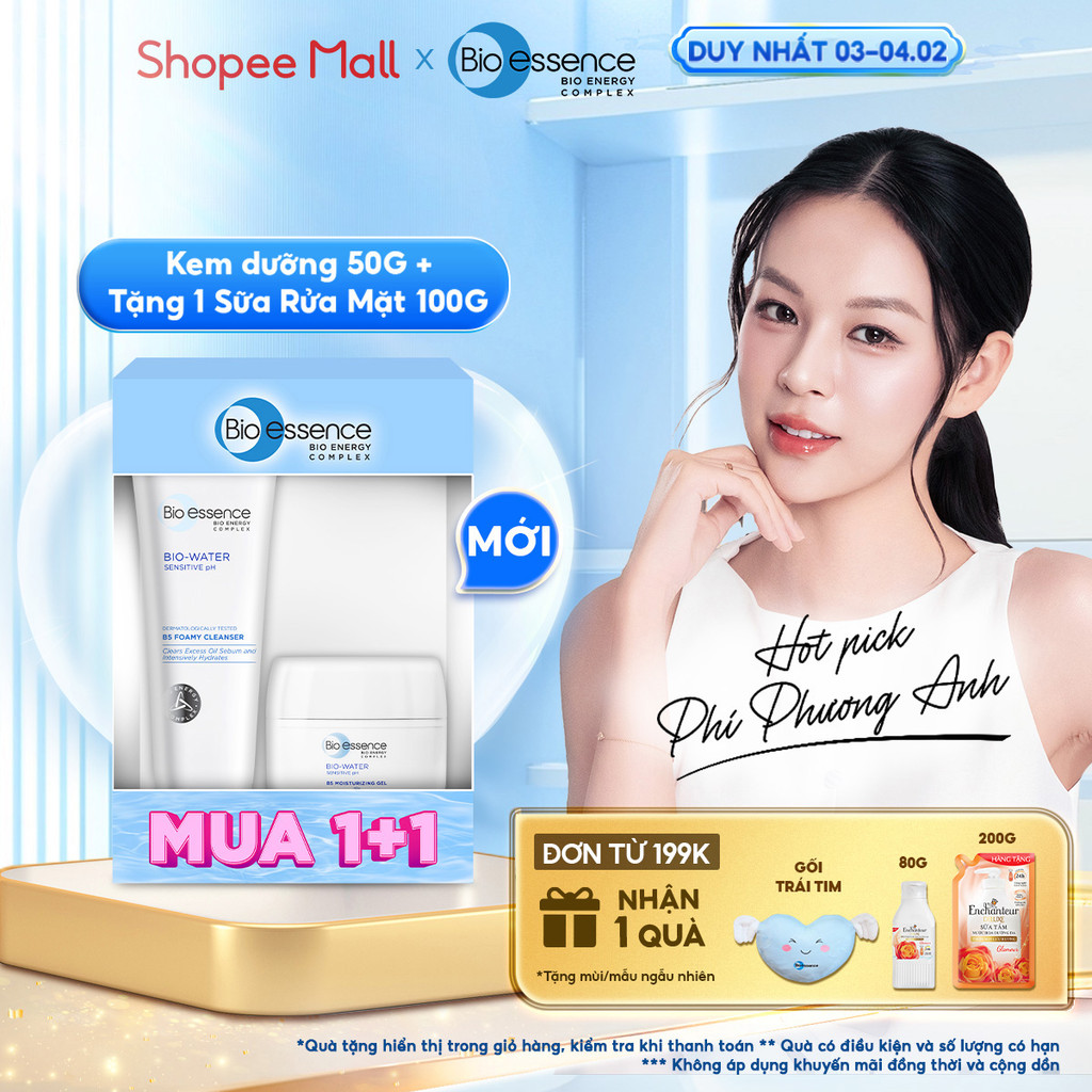 [DATE T8/2027] Kem dưỡng ẩm dạng gel với HA và vitamin B5 cấp ẩm sâu và bảo vệ da Bio essence Bio-Wa