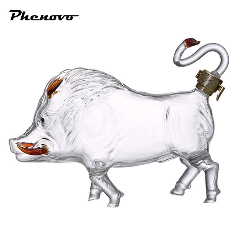 Boar Hình Bình Rượu Rượu Chai Thủy Tinh Bình Đựng Thanh Cung Cấp Quà Tặng Sáng Tạo Cho Nhà Thanh Đản