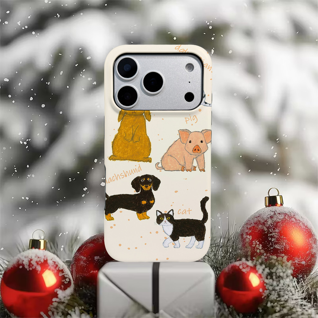 Tranh động vật cổ điển 2 trong 1 nối trên và dưới mờ cho iPhone17 Pro Max iPhone16 Pro Max iPhone15 