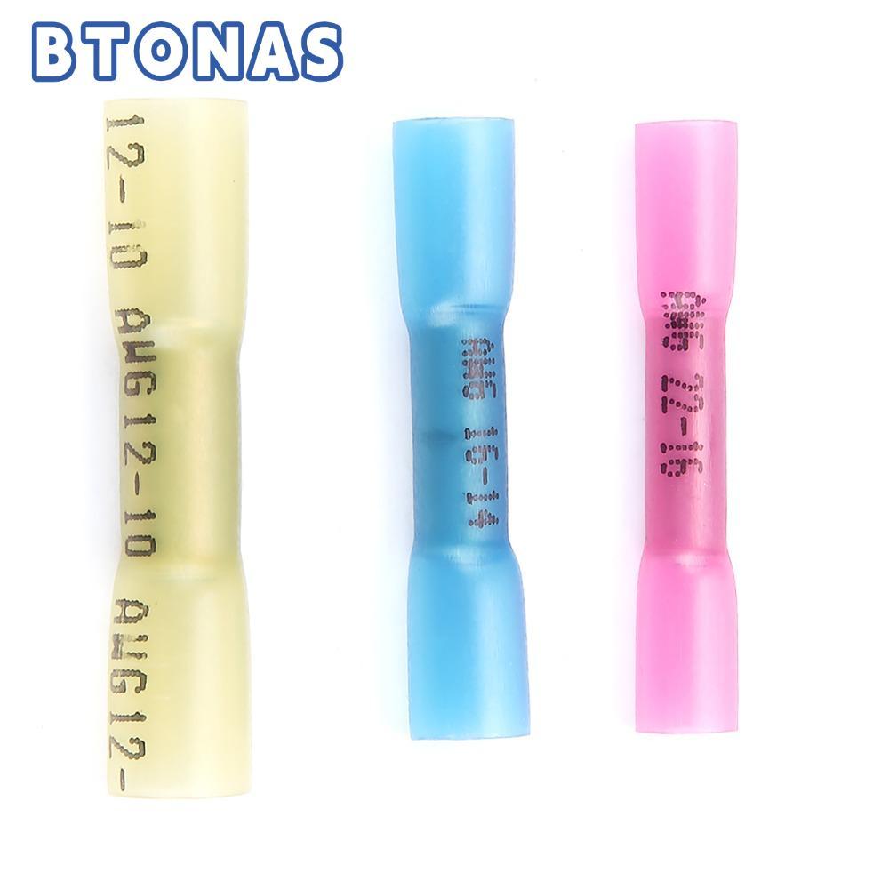Đầu nối dây co nhiệt BTONAS 300 chiếc, Đầu nối mông cách nhiệt 22-16AWG / 16-14AWG / 12-10 AWG, Bộ p