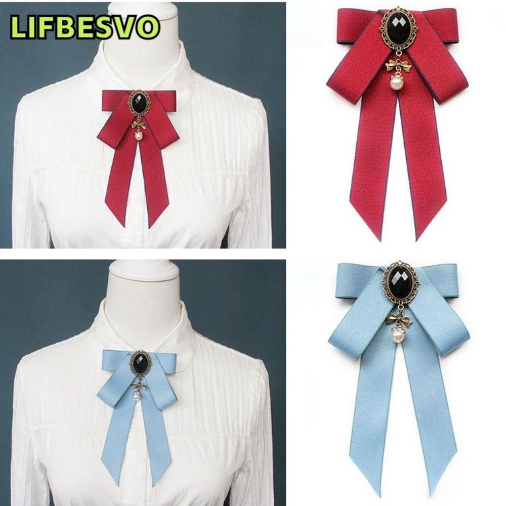 Lifbesvo Nơ Trâm Cài, Phụ Kiện Trang Sức Hợp Kim Thắt Nơ, Kim Cương Giả Trang Trí Cổ Cà Vạt Áo Sơ Mi Cổ Pin