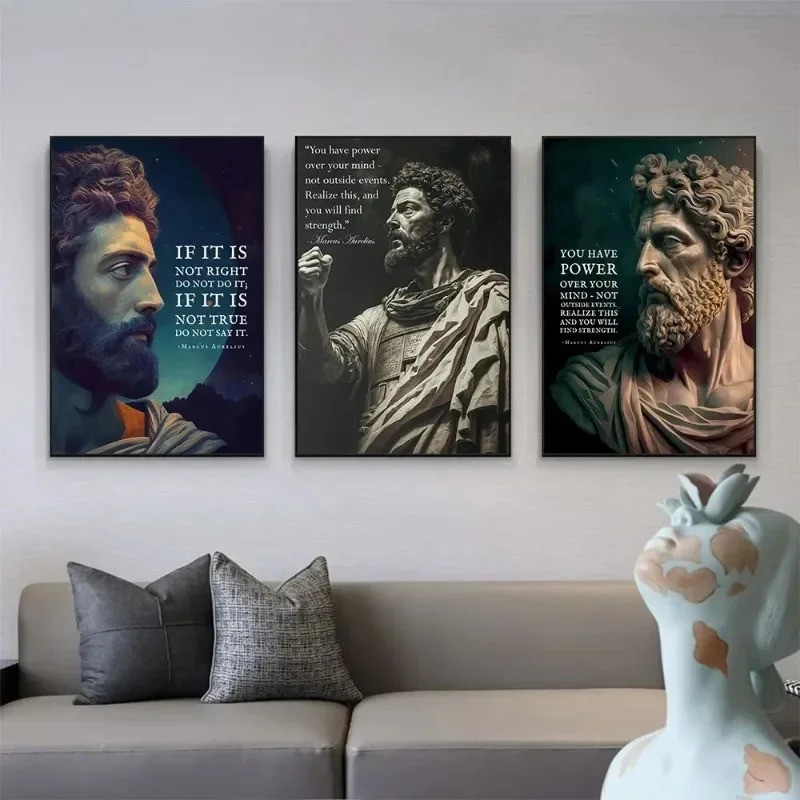 Truyền Cảm Hứng Trích Dẫn Áp Phích Marcus Aurelius Stoicism Và In Hình Tranh Canvas Nghệ Thuật Treo 