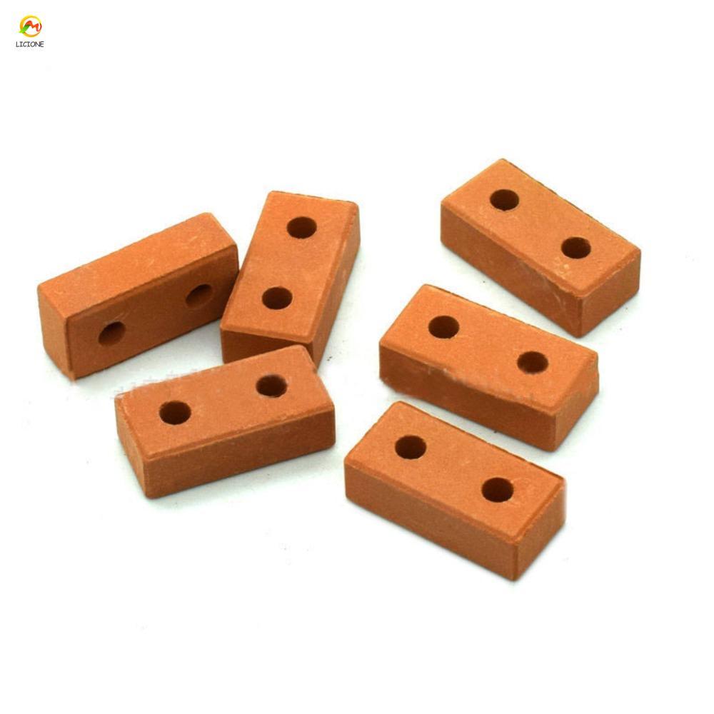 Mô hình gạch mini thật ECHOG, Đồ chơi gạch giả DIY màu đỏ nhỏ, Gạch mini tỷ lệ 1 / 12 Mini bền 1 / 1