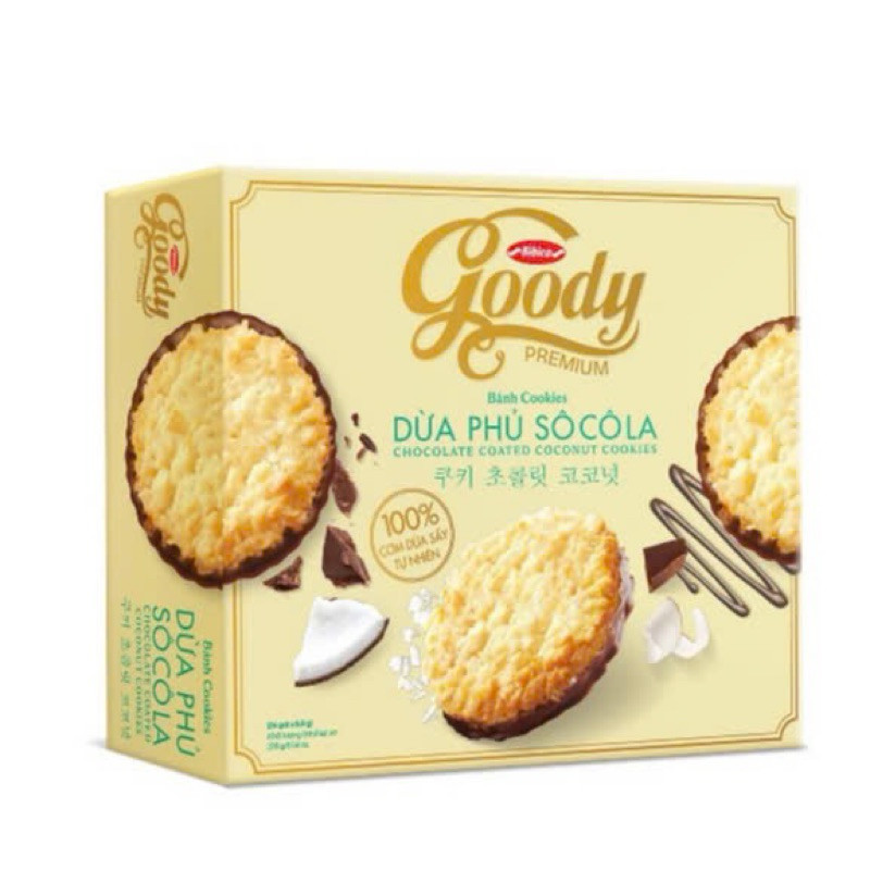 Bánh quy phủ dừa Goody chính hãng Bibica hộp(26 gói x 8.8g)