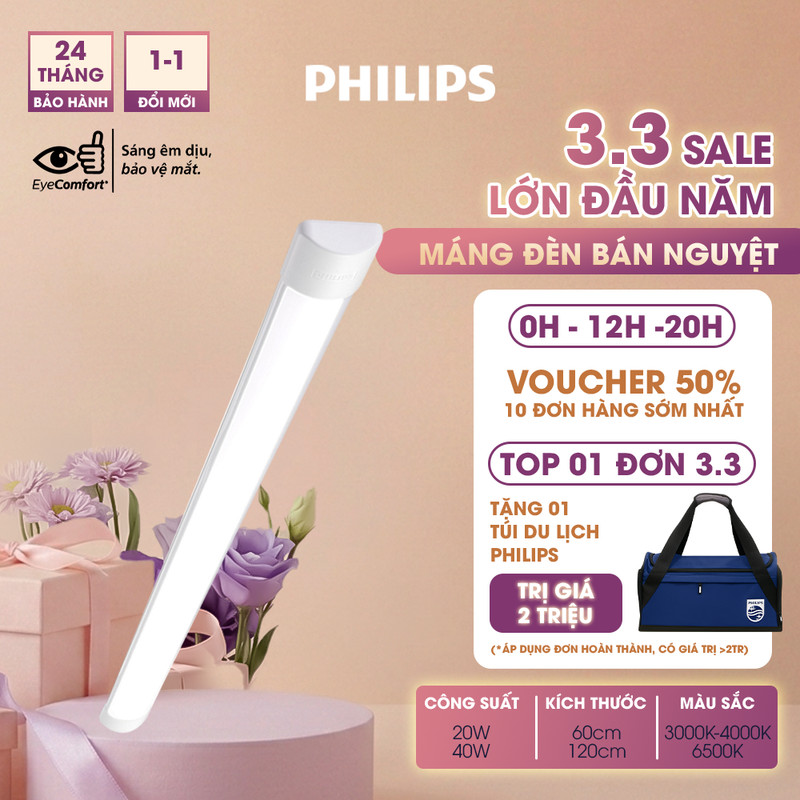 Đèn bán Nguyệt PHILIPS tuýp LED BN001C 20W/ 40W (01 bóng)