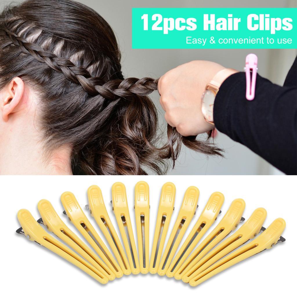 xihoho 12 Kẹp Tóc Kẹp Cắt Tóc Cắt Kẹp Nhựa Tạo Kiểu Salon