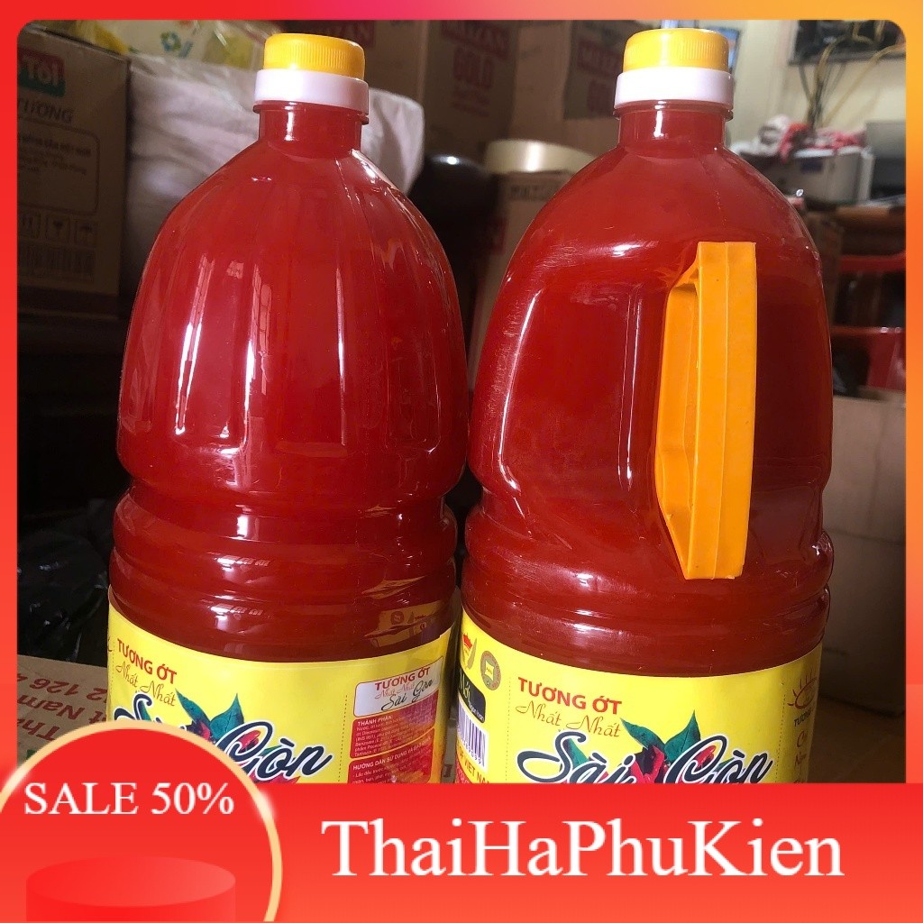 Nguyên Thùng 6 can tương ớt Sài Gòn 2kg Shop Thái Hà
