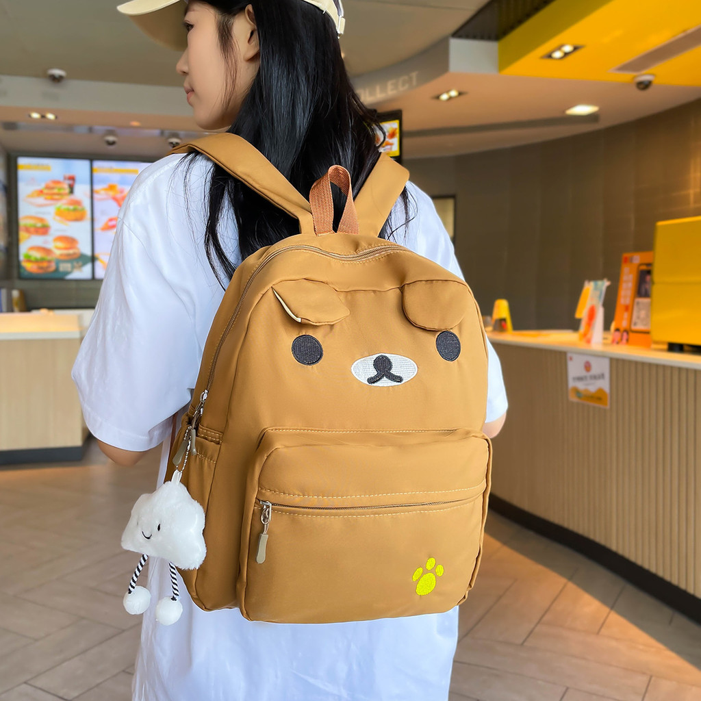 INS Cartoon Bear Backpack Cute and Lightweight Japanese Style Students Schoolbag Children's Fun Easy