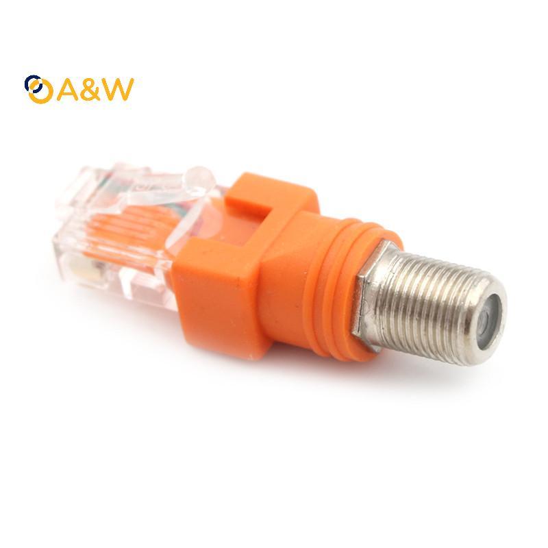 Bộ chuyển đổi khớp nối thùng đồng trục A & W F Female sang RJ45 Male RJ45 sang RF Connector